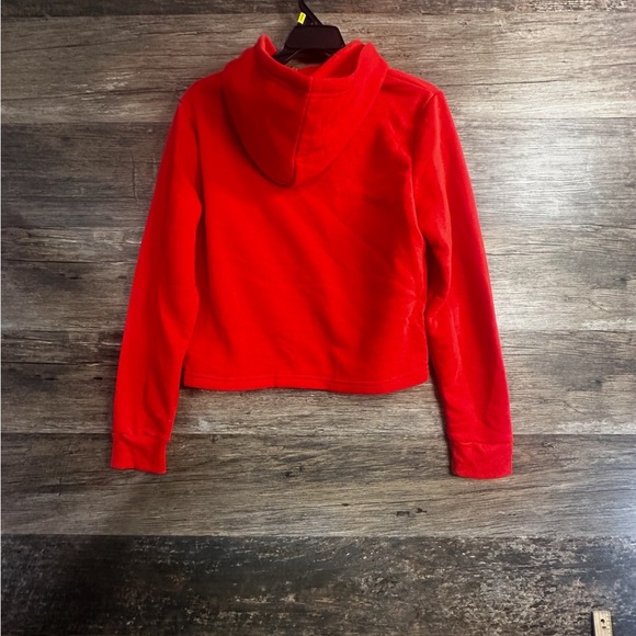 Love Love Love Bold Red Women's Cropped Hoodie - Picture 2 of 6